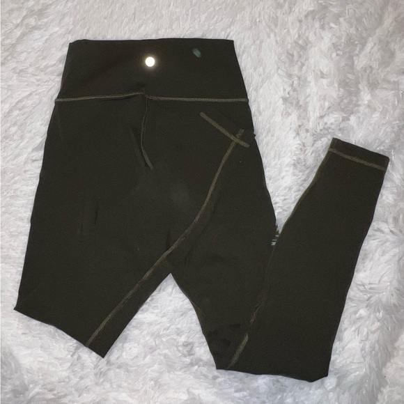 Lululemon Wunder Under Dark Green Olive Legging size 6 Yoga Legging - Picture 1 of 4